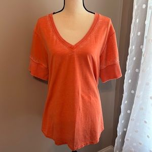 Shirt sleeve t-shirt with button detail Size 1X NEW WITH TAGS